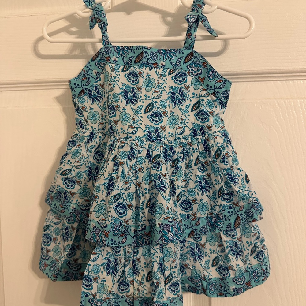 Janie and Jack Blue Floral Tiered Dress